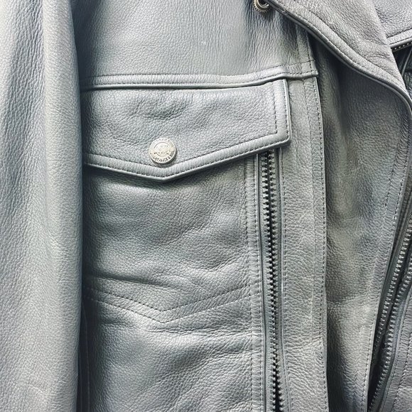 Harley Davidson Nevada Black Leather Moto Jacket (XL) Men's or Unisex - Picture 4 of 9